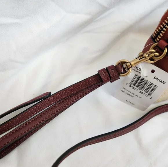 Coach Cream and Brown Crossbody Bag with Signature Pattern - Picture 9 of 9